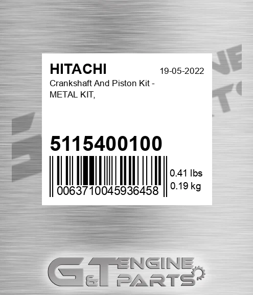 5115400100 Crankshaft And Piston Kit - METAL KIT,