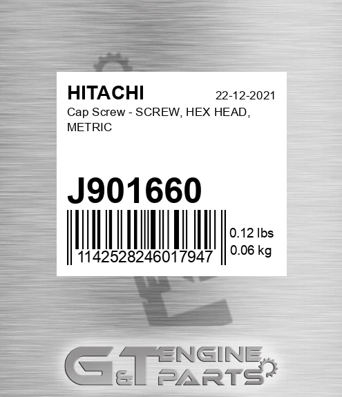 J901660 Cap Screw - SCREW, HEX HEAD, METRIC