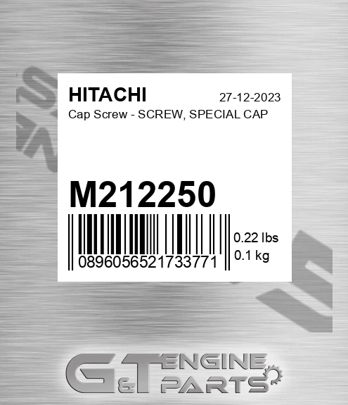 M212250 Cap Screw - SCREW, SPECIAL CAP
