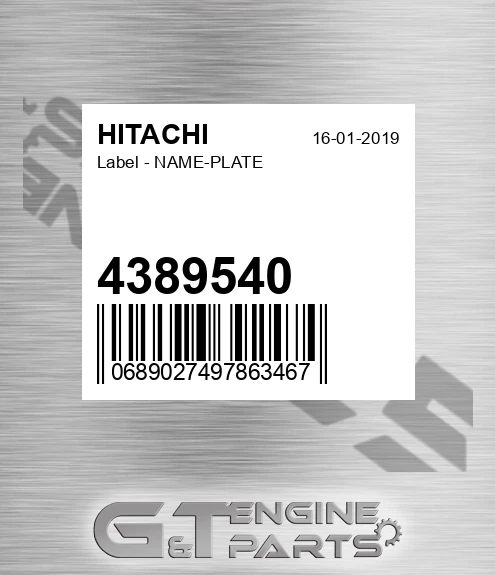 4389540 Label - NAME-PLATE