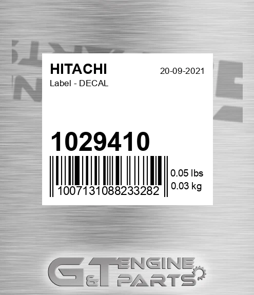 1029410 Label - DECAL