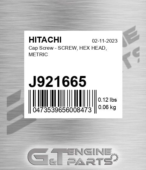 J921665 Cap Screw - SCREW, HEX HEAD, METRIC