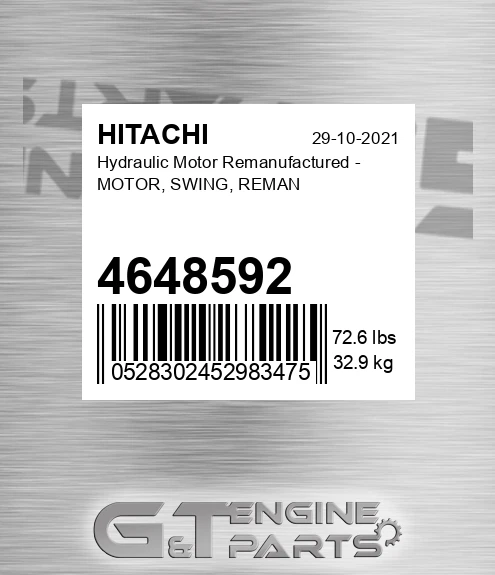 4648592 Hydraulic Motor Remanufactured - MOTOR, SWING, REMAN