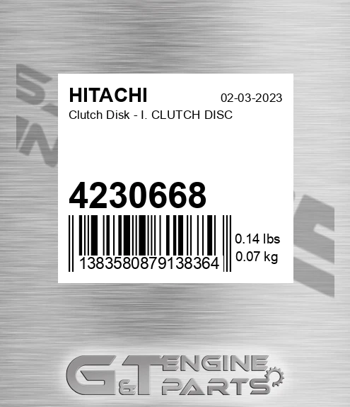 4230668 Clutch Disk - I. CLUTCH DISC