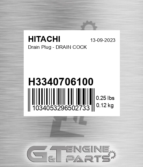 H3340706100 Drain Plug - DRAIN COCK