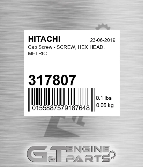 317807 Cap Screw - SCREW, HEX HEAD, METRIC