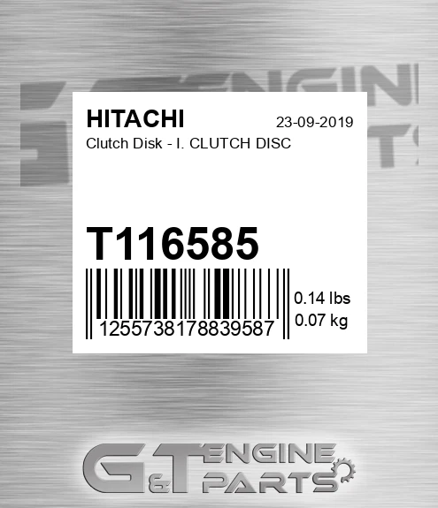 T116585 Clutch Disk - I. CLUTCH DISC