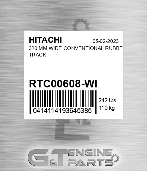 RTC00608-WI 320 MM WIDE CONVENTIONAL RUBBER TRACK