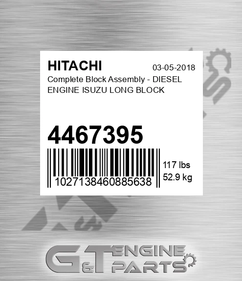 4467395 Complete Block Assembly - DIESEL ENGINE ISUZU LONG BLOCK