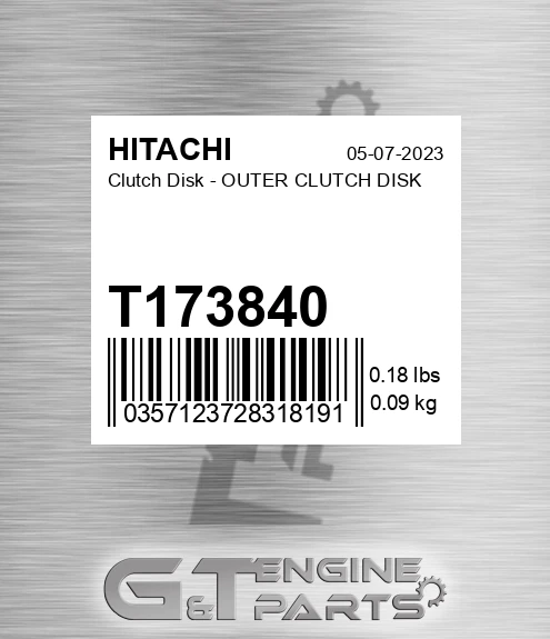 T173840 Clutch Disk - OUTER CLUTCH DISK