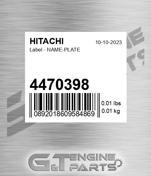4470398 Label - NAME-PLATE
