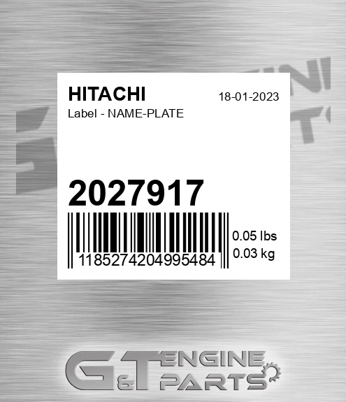 2027917 Label - NAME-PLATE