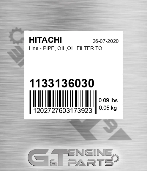 1133136030 Line - PIPE, OIL,OIL FILTER TO