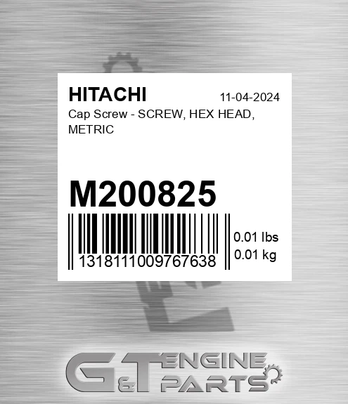 M200825 Cap Screw - SCREW, HEX HEAD, METRIC