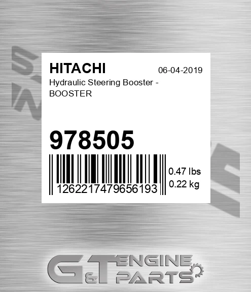 978505 Hydraulic Steering Booster - BOOSTER