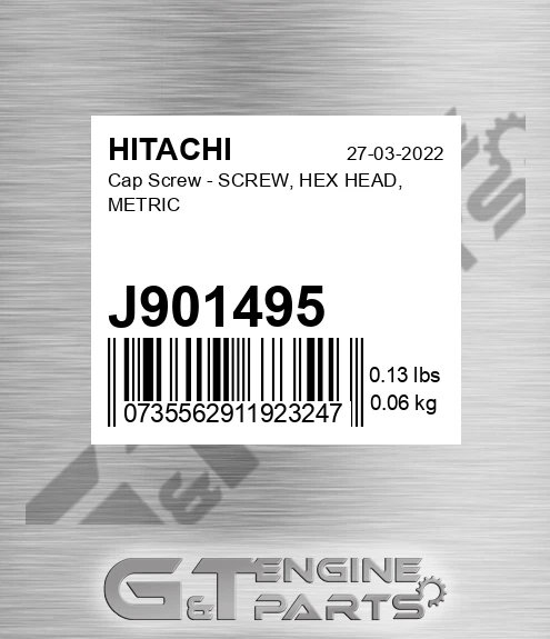 J901495 Cap Screw - SCREW, HEX HEAD, METRIC