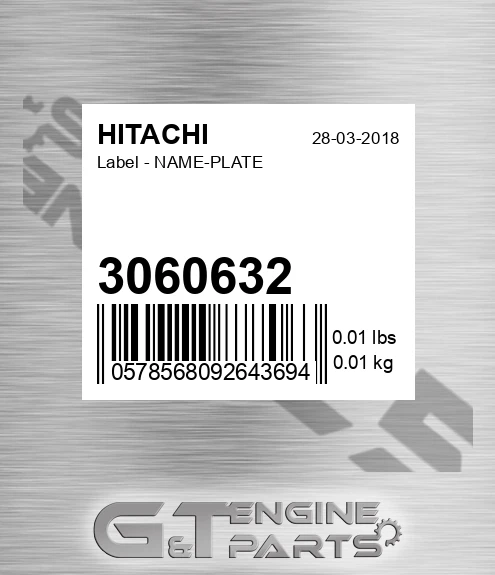 3060632 Label - NAME-PLATE