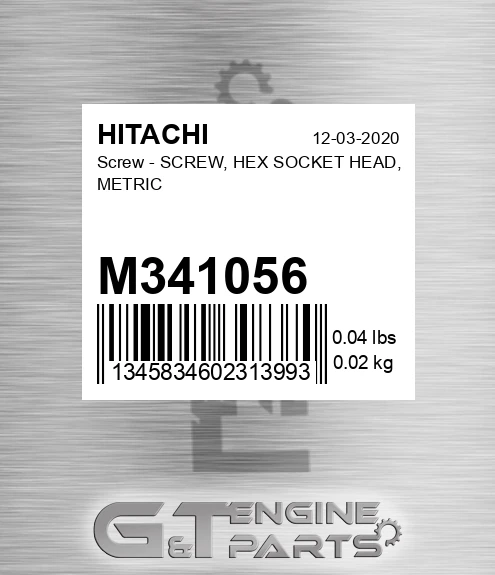 M341056 Screw - SCREW, HEX SOCKET HEAD, METRIC