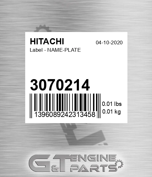 3070214 Label - NAME-PLATE
