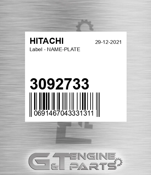 3092733 Label - NAME-PLATE