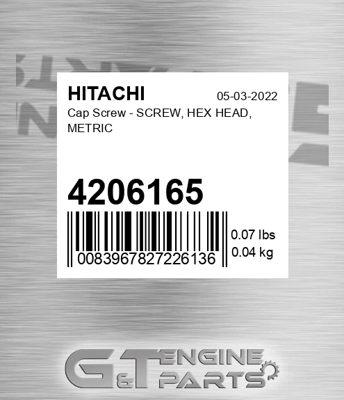 4206165 Cap Screw - SCREW, HEX HEAD, METRIC