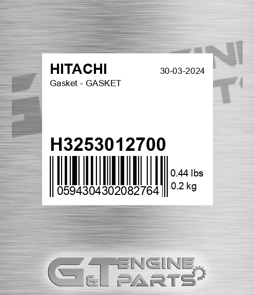 H3253012700 Gasket - GASKET