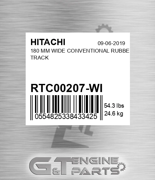 RTC00207-WI 180 MM WIDE CONVENTIONAL RUBBER TRACK