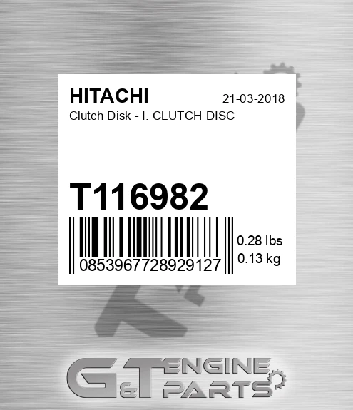 T116982 Clutch Disk - I. CLUTCH DISC