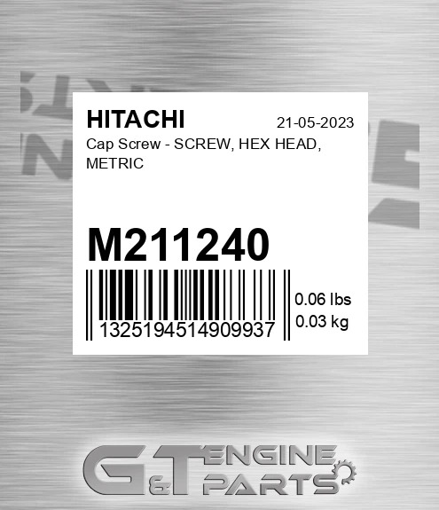 M211240 Cap Screw - SCREW, HEX HEAD, METRIC