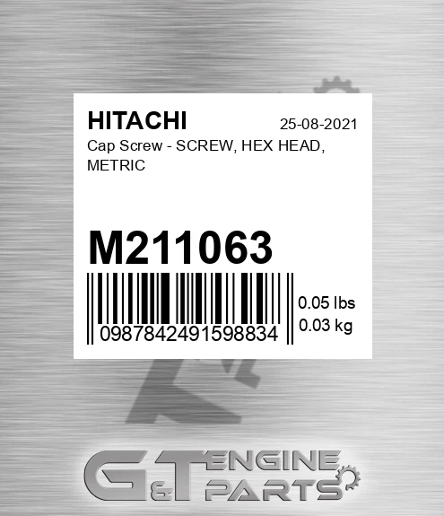 M211063 Cap Screw - SCREW, HEX HEAD, METRIC