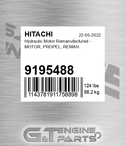 9195488 Hydraulic Motor Remanufactured - MOTOR, PROPEL, REMAN