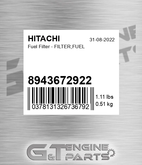 8943672922 Fuel Filter - FILTER,FUEL