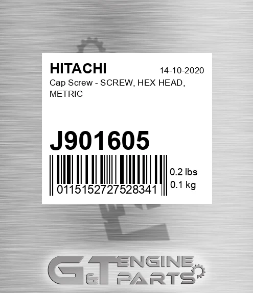 J901605 Cap Screw - SCREW, HEX HEAD, METRIC