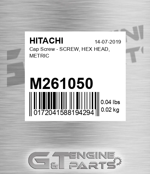 M261050 Cap Screw - SCREW, HEX HEAD, METRIC