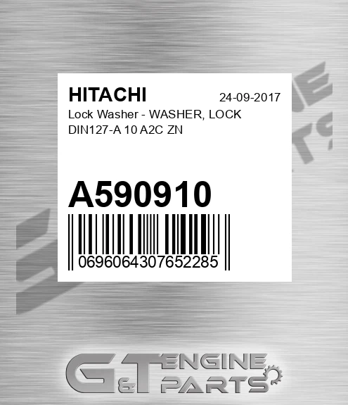 A590910 Lock Washer - WASHER, LOCK DIN127-A 10 A2C ZN