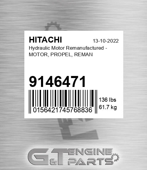 9146471 Hydraulic Motor Remanufactured - MOTOR, PROPEL, REMAN