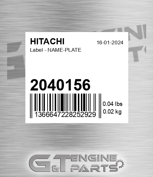 2040156 Label - NAME-PLATE