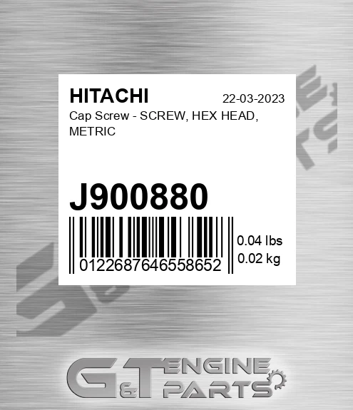 J900880 Cap Screw - SCREW, HEX HEAD, METRIC