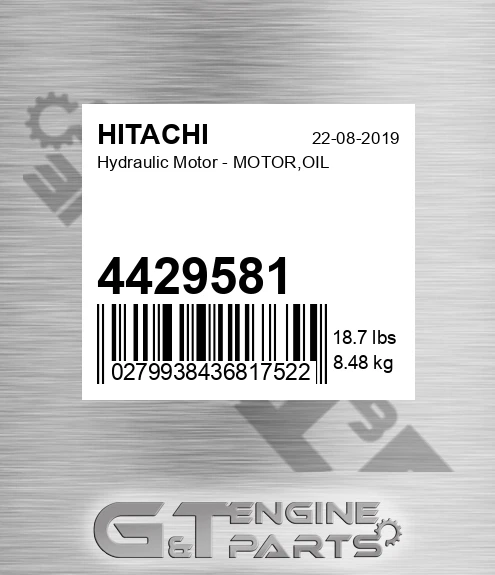 4429581 Hydraulic Motor - MOTOR,OIL