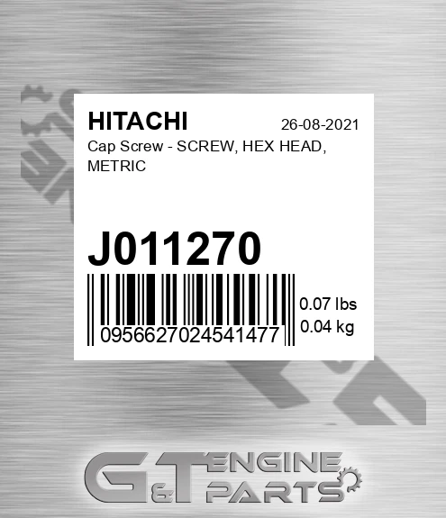 J011270 Cap Screw - SCREW, HEX HEAD, METRIC