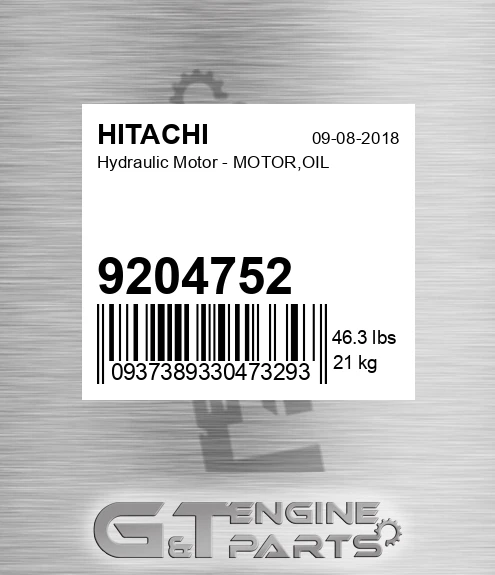 9204752 Hydraulic Motor - MOTOR,OIL