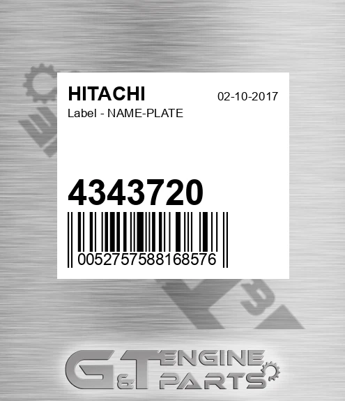 4343720 Label - NAME-PLATE