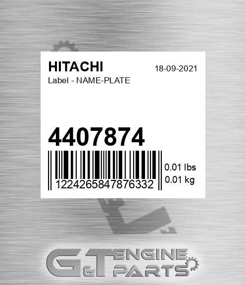 4407874 Label - NAME-PLATE