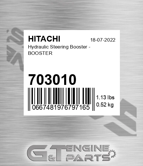 703010 Hydraulic Steering Booster - BOOSTER