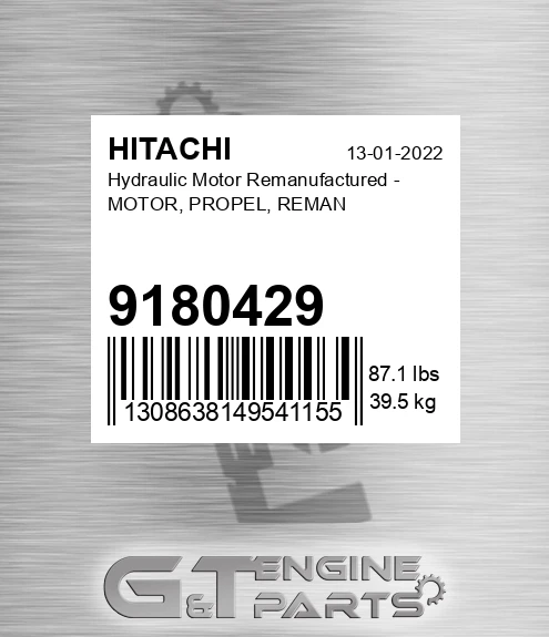 9180429 Hydraulic Motor Remanufactured - MOTOR, PROPEL, REMAN