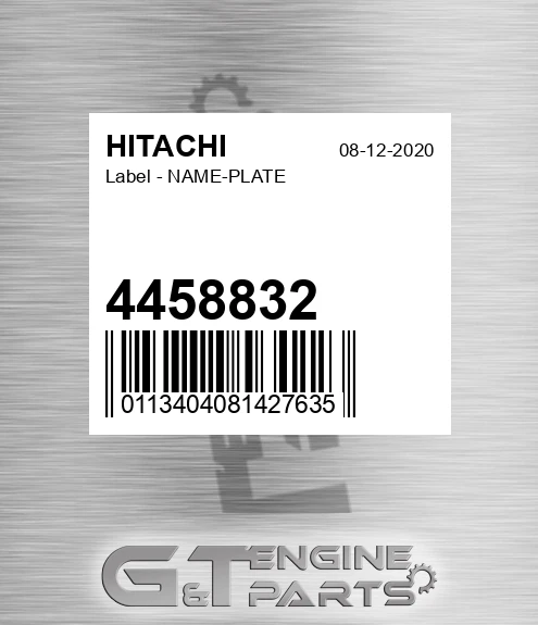 4458832 Label - NAME-PLATE