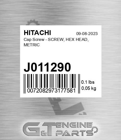 J011290 Cap Screw - SCREW, HEX HEAD, METRIC