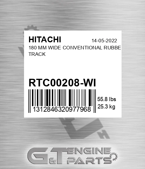 RTC00208-WI 180 MM WIDE CONVENTIONAL RUBBER TRACK