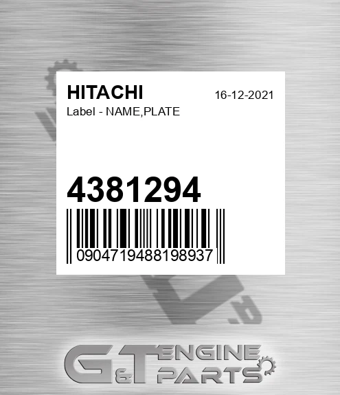 4381294 Label - NAME,PLATE