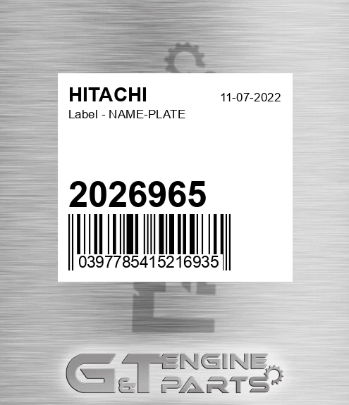 2026965 Label - NAME-PLATE